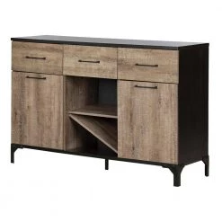 Valet Weathered Oak and Ebony Buffet by South Shore