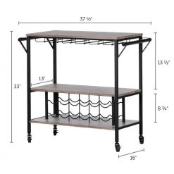 Munich Weathered Oak and Matte Black Bar Cart with Wine Rack by South Shore -South Shore Shop weathered oak and matte black south shore bar cabinets 12069 77 1000
