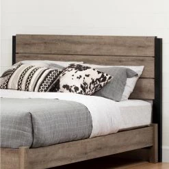 Munich Weathered Oak and Matte Black Full Headboard by South Shore 8 Munich Weathered Oak and Matte Black Full Headboard by South Shore -South Shore Shop weathered oak and matte black south shore headboards 12273 c3 1000