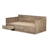 Tassio Weathered Oak Twin Size DayBed with 3 Drawers by South Shore