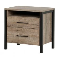 Munich 2-Drawer Weathered Oak Nightstand by South Shore