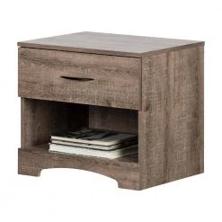 Step One 1-Drawer Weathered Oak Nightstand (22.25 in. W x 19.75 in. H) by South Shore -South Shore Shop weathered oak south shore nightstands 13116 1f 1000