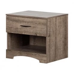 Step One 1-Drawer Weathered Oak Nightstand (22.25 in. W x 19.75 in. H) by South Shore