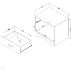 Step One 1-Drawer Weathered Oak Nightstand (22.25 in. W x 19.75 in. H) by South Shore -South Shore Shop weathered oak south shore nightstands 13116 77 1000