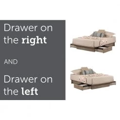 Step One Weathered Oak Full/Queen Size Bed 60 in. W with 2-Drawers by South Shore -South Shore Shop weathered oak south shore platform beds 13118 1f 1000