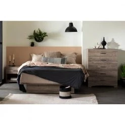 Step One Weathered Oak Full/Queen Size Bed 60 in. W with 2-Drawers by South Shore -South Shore Shop weathered oak south shore platform beds 13118 31 1000