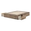 Fusion Weathered Oak Queen Size Bed 59.75 in. W with 6-Drawers by South Shore
