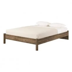 Holland Weathered Oak Queen Size 62.25 in. W Platform Bed by South Shore -South Shore Shop weathered oak south shore platform beds 13263 1f 1000