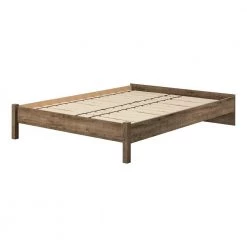 Holland Weathered Oak Queen Size 62.25 in. W Platform Bed by South Shore