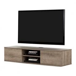 Agora Weathered Oak 56 in. Wide Wall Mounted Media Console by South Shore 14 Agora Weathered Oak 56 in. Wide Wall Mounted Media Console by South Shore -South Shore Shop weathered oak south shore tv stands 11503 44 1000