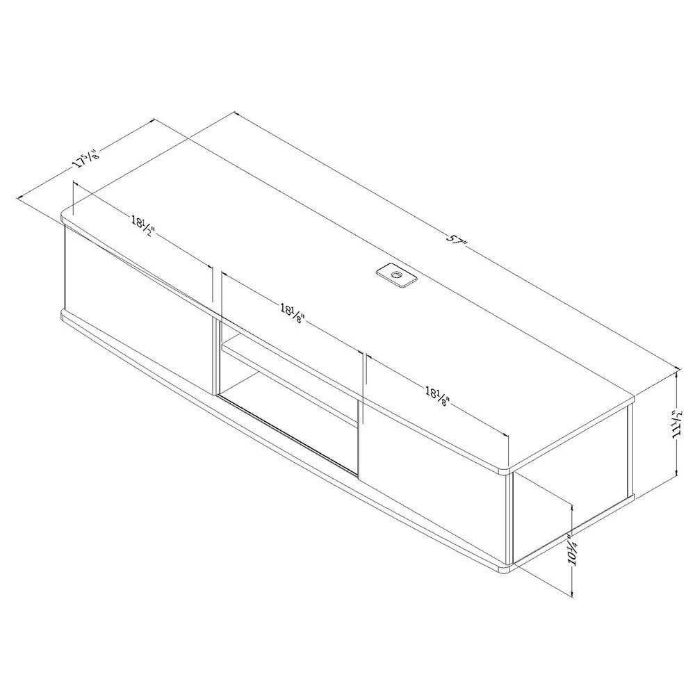 Agora Weathered Oak 56 in. Wide Wall Mounted Media Console by South Shore 8 Agora Weathered Oak 56 in. Wide Wall Mounted Media Console by South Shore - Image 8