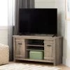 Exhibit 41 in. Weathered Oak Particle Board Corner TV Stand 42 in. with Corner Unit by South Shore