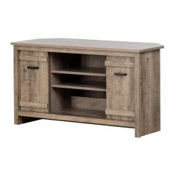 Exhibit 41 in. Weathered Oak Particle Board Corner TV Stand 42 in. with Corner Unit by South Shore -South Shore Shop weathered oak south shore tv stands 11927 c3 1000