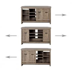 Exhibit 41 in. Weathered Oak Particle Board Corner TV Stand 42 in. with Corner Unit by South Shore -South Shore Shop weathered oak south shore tv stands 11927 fa 1000