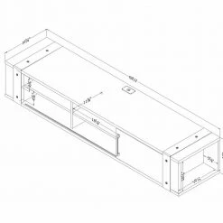 Munich 68 in. Weathered Oak Particle Board Floating TV Stand 68 in. with Adjustable Shelves by South Shore -South Shore Shop weathered oak south shore tv stands 12288 1f 1000