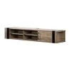 Munich 68 in. Weathered Oak Particle Board Floating TV Stand 68 in. with Adjustable Shelves by South Shore