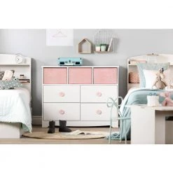 Sweet Piggy 4-Drawer White and Pink Dresser by South Shore -South Shore Shop white and pink south shore kids dressers 11865 a0 1000