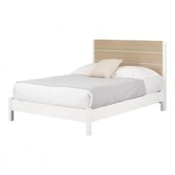 Munich White and Soft Elm Full Size Bed 58.25 in. W with Headboard by South Shore -South Shore Shop white and soft elm south shore platform beds 13214 1f 1000
