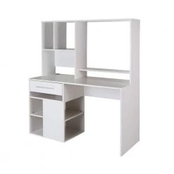 48 in. Rectangular Pure White 1 Drawer Computer Desk with Shelves by South Shore