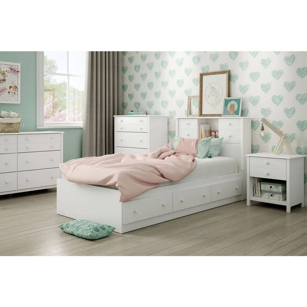 Little Smileys White Twin Kids Storage Bed by South Shore 3 Little Smileys White Twin Kids Storage Bed by South Shore - Image 3