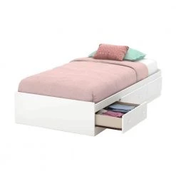 Little Smileys White Twin Kids Storage Bed by South Shore