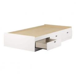 Spark 3-Drawer Twin-Size Storage Bed in Pure White by South Shore