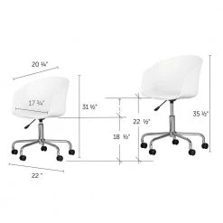 Flam White Chair by South Shore -South Shore Shop white south shore task chairs 100407 fa 1000