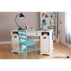 53.5 in. White Rectangular 1 -Drawer Writing Desk with Shelf by South Shore -South Shore Shop white south shore writing desks 7260727 31 1000