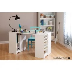 53.5 in. White Rectangular 1 -Drawer Writing Desk with Shelf by South Shore -South Shore Shop white south shore writing desks 7260727 66 1000