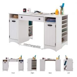 53.5 in. White Rectangular 1 -Drawer Writing Desk with Shelf by South Shore -South Shore Shop white south shore writing desks 7260727 76 1000