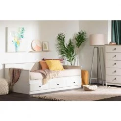 Plenny White Wash Twin Size DayBed with 3 Drawers by South Shore -South Shore Shop white wash south shore daybeds 13128 31 1000