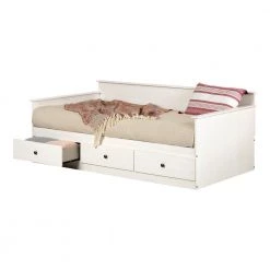Plenny White Wash Twin Size DayBed with 3 Drawers by South Shore -South Shore Shop white wash south shore daybeds 13128 44 1000