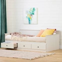 Plenny White Wash Twin Size DayBed with 3 Drawers by South Shore -South Shore Shop white wash south shore daybeds 13128 c3 1000
