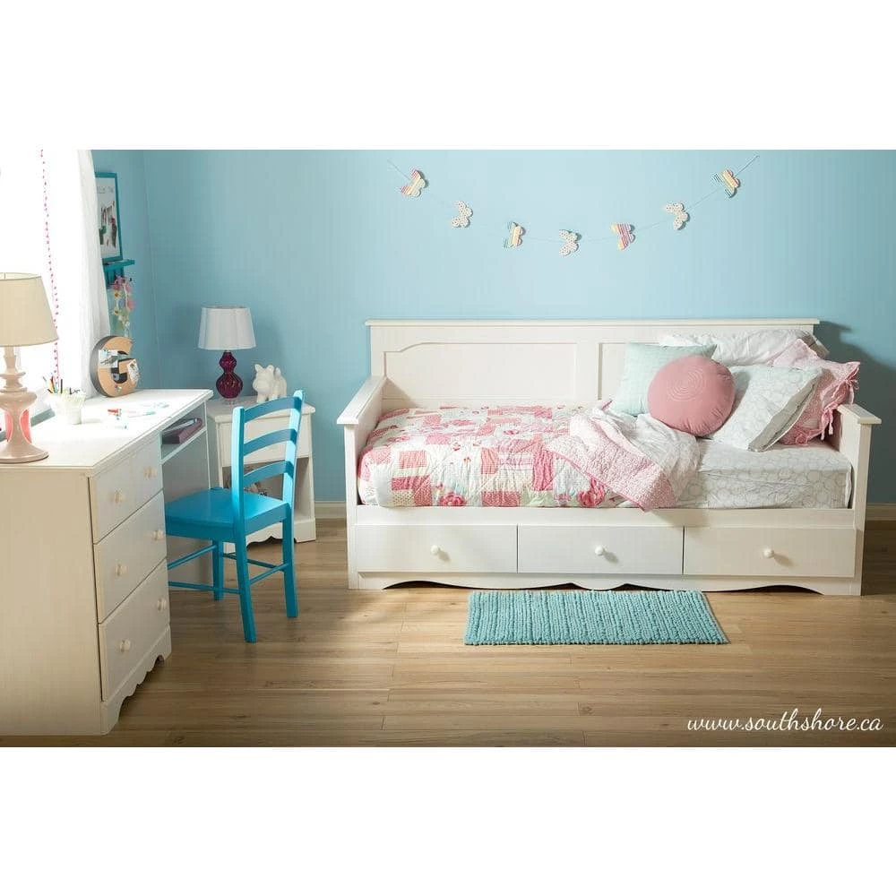 Summer Breeze Desk with 3-Drawer in White Wash by South Shore 4 Summer Breeze Desk with 3-Drawer in White Wash by South Shore - Image 4