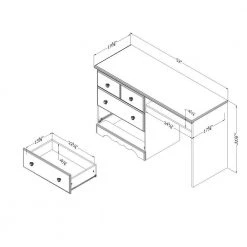 Summer Breeze Desk with 3-Drawer in White Wash by South Shore 10 Summer Breeze Desk with 3-Drawer in White Wash by South Shore -South Shore Shop white wash south shore kids desks 3210070 44 1000