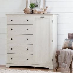 Lilak Door Chest with 5 Drawers Winter Oak (48.75 in. H x 47 in W.) by South Shore -South Shore Shop winter oak south shore chest of drawers 12756 c3 1000
