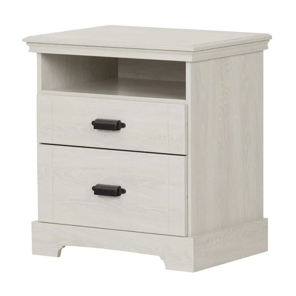 Avilla 2-Drawer Winter Oak Nightstand by South Shore 1 Avilla 2-Drawer Winter Oak Nightstand by South Shore