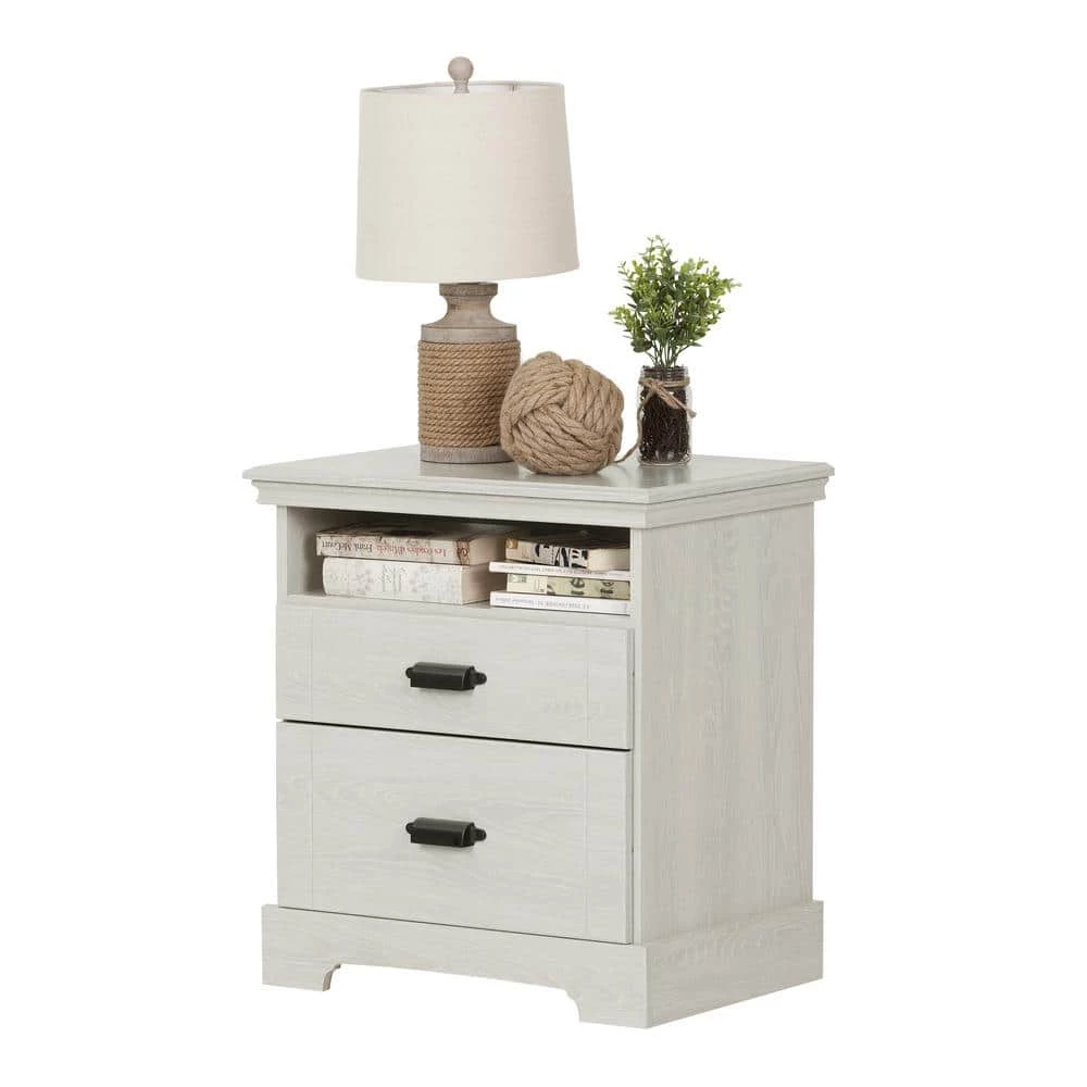 Avilla 2-Drawer Winter Oak Nightstand by South Shore 9 Avilla 2-Drawer Winter Oak Nightstand by South Shore - Image 9
