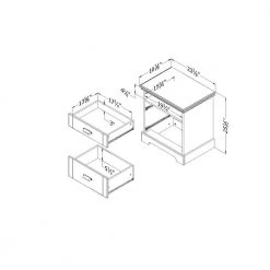 Lilak 2 -Drawer Winter Oak Nightstand 25 in. H x 24.5 in. W x 17.5 in. D by South Shore -South Shore Shop winter oak south shore nightstands 12757 40 1000