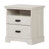 Lilak 2 -Drawer Winter Oak Nightstand 25 in. H x 24.5 in. W x 17.5 in. D by South Shore