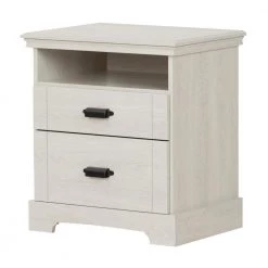 Lilak 2 -Drawer Winter Oak Nightstand 25 in. H x 24.5 in. W x 17.5 in. D by South Shore