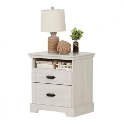 Lilak 2 -Drawer Winter Oak Nightstand 25 in. H x 24.5 in. W x 17.5 in. D by South Shore -South Shore Shop winter oak south shore nightstands 12757 a0 1000