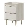 Hype 2-Drawer Winter Oak Nightstand 28.5 in. H x 19.25 in. W x 16.25 in. D by South Shore