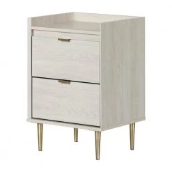 Hype 2-Drawer Winter Oak Nightstand 28.5 in. H x 19.25 in. W x 16.25 in. D by South Shore