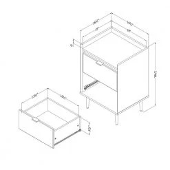 Hype 2-Drawer Winter Oak Nightstand 28.5 in. H x 19.25 in. W x 16.25 in. D by South Shore -South Shore Shop winter oak south shore nightstands 13531 77 1000